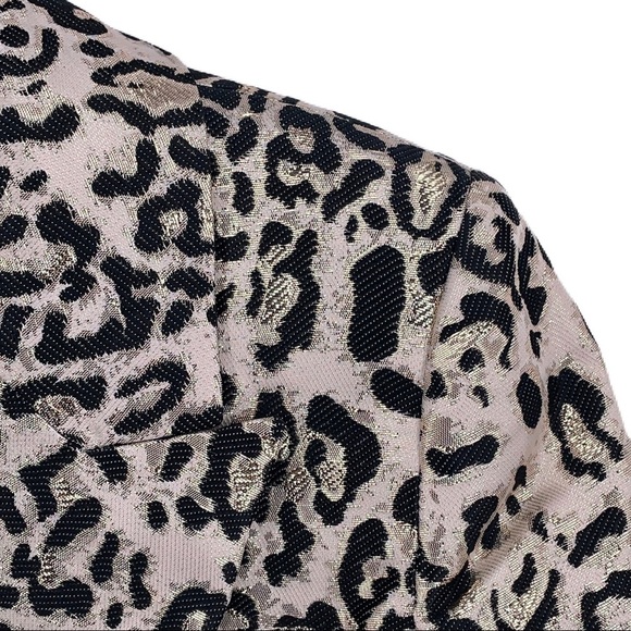 NWT RACHEL PARCELL Leopard Jacquard Blazer Sz S - Picture 5 of 9